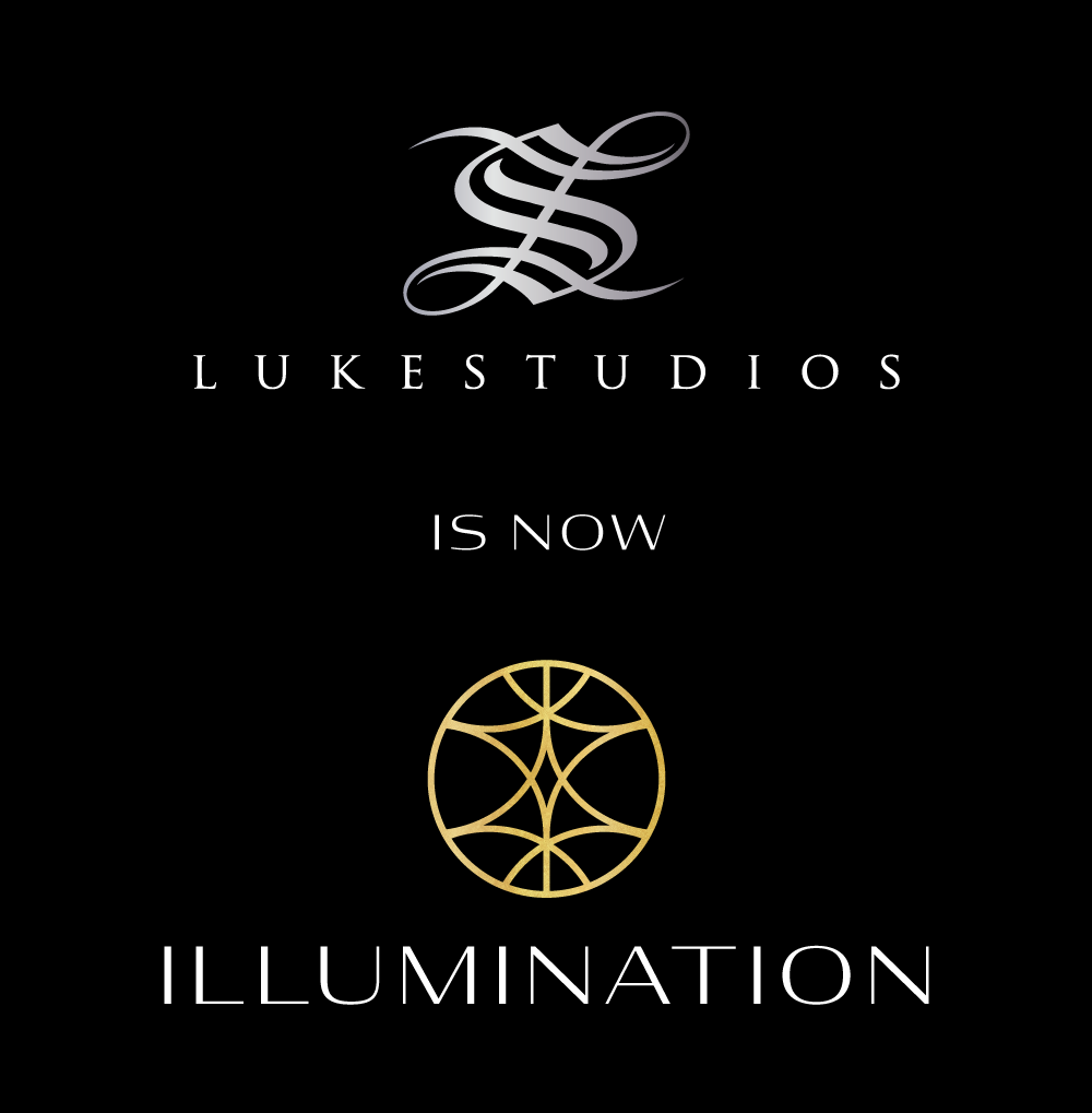 Logos of Luke Studios and Illumination for rebranding announcement
